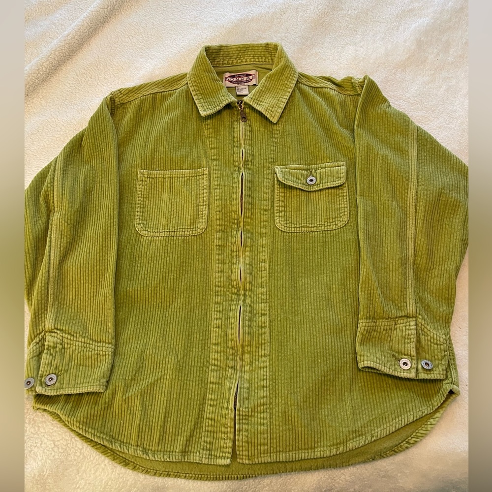 Sonoma Mint Green Corduroy Zip Jacket
